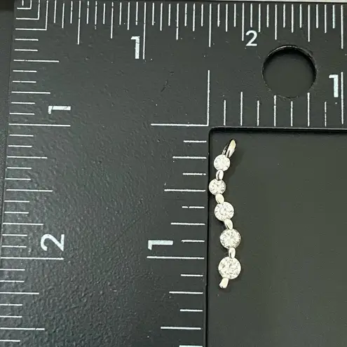 Sterling Silver Vintage Signed 925 Journey Clear Cubic Zirconia CZ Drop Pendant