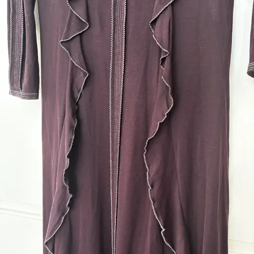 Ulla Johnson Analia Topstitched 100% Organic Wool Midi Dress Size Medium Ruffles