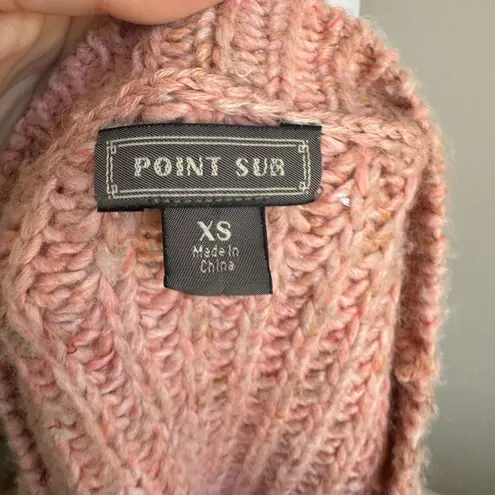 J.Crew Point Sur Pink Chunky Knit Ribbed Wool Blend Boxy Oversized Sweater Women’s XS