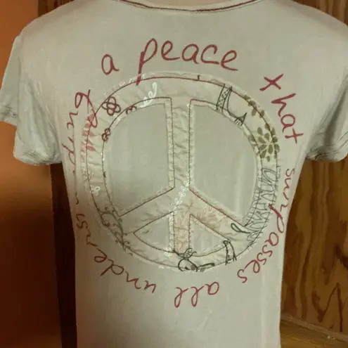 Salt of the earth birds n peace sign unique t shirt Size L