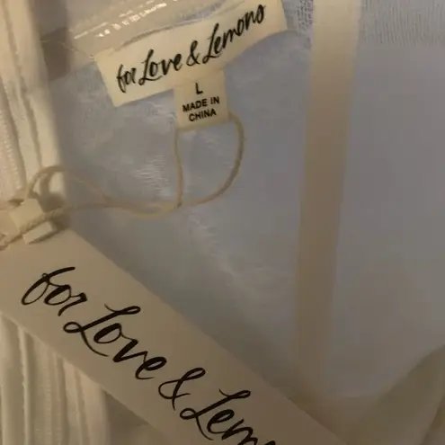 For Love & Lemons  NEW Bustier Mini Gown Bridal Ruffle BodySuit Dress L