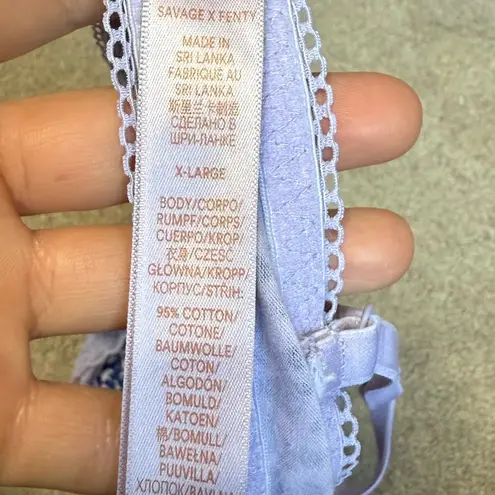 Savage X Fenty Purple Leopard Print Cotton Essential Bralette Size XL - Image 4