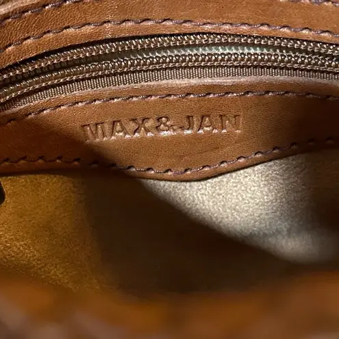 Anthropologie MAX & JAN Brown Woven Fringe Leather Crossbody Shoulder Bag - Brown Lined NWOT