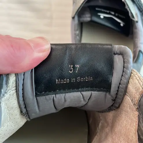 Voile Blanche leather nylon textile sneakers black silver Size 37 US 7