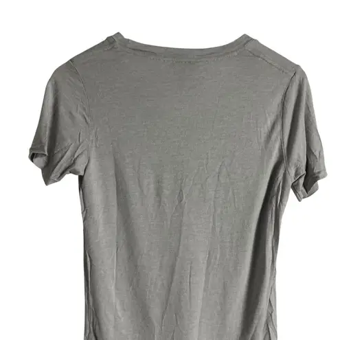 All Saints Wool Blend Light Gray Short Sleeve V-Neck T-Shirt Size Medium