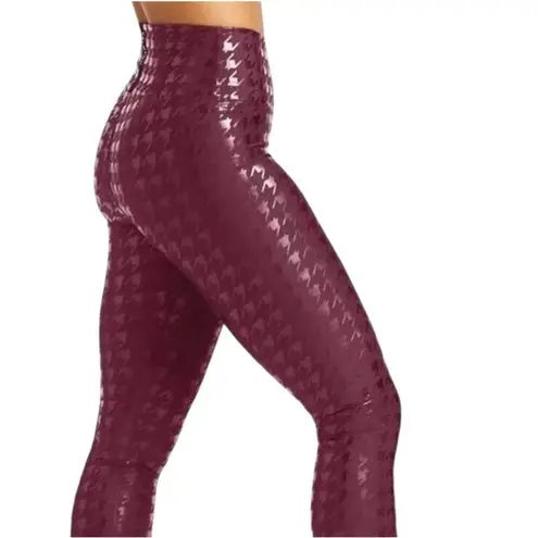 Peloton Burgundy Houndstooth High Rise Women Size Large | 63-7