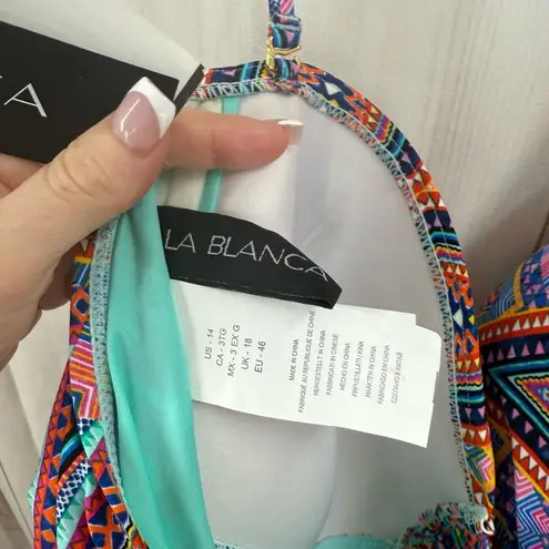 La Blanca Women’s 14 Patterned Swim Tankini Top New