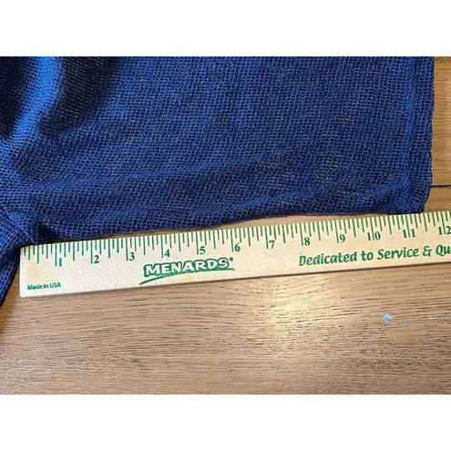 Picadilly Size Large Blue Open Weave Mesh Cover Up Zip Beach Vacation Travel