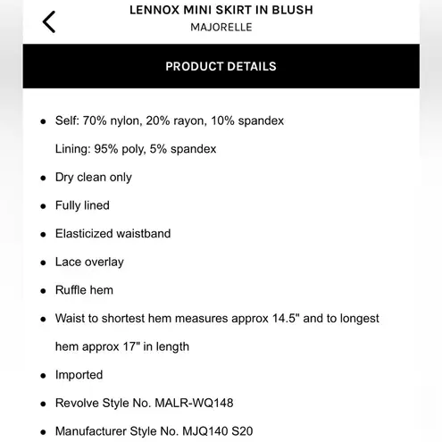 Majorelle Lennox Mini Skirt in Blush