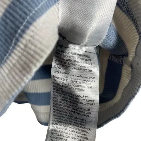 Edikted Women’s Ribbed Striped Cropped Racerback Tank in Blue/White Size S