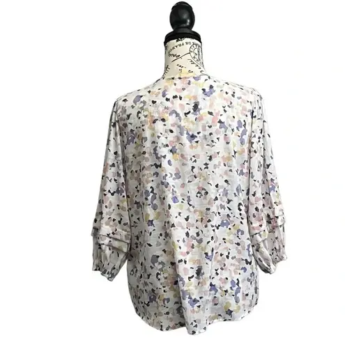 Hope And Harlow Floral Peasent Blouse Womens Ditzy Knit Boho Modest S Modest White