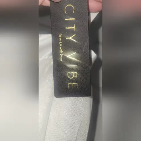 City Vibe NWT Sequin Spaghetti Strap Two-Piece Dress Silver/White Size 3