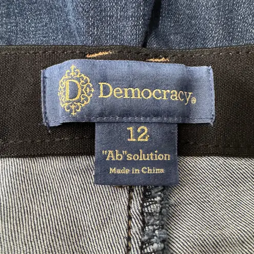 Democracy Luxe High Rise "Ab"solution Ankle Length Skinny Jeans Indigo Blue 12