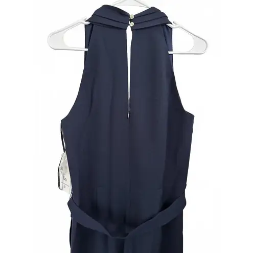 Julia Jordan Tie Waist Wide Leg Halter Jumpsuit Navy Blue Size 6 NWT
