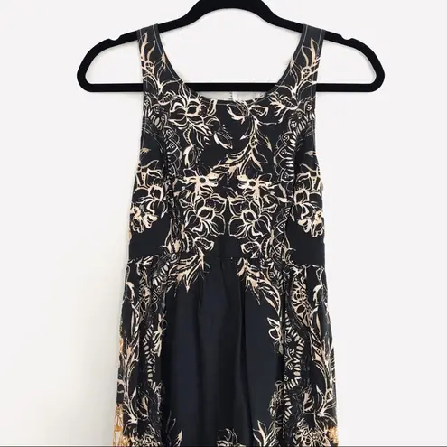Free People  Vintage Y2K Open Lace Back High Low Tank Mini Tea Sundress Size XS