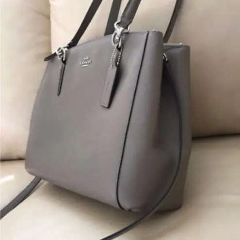 Coach NWT  Christie Crossgrain Leather Carryall Handbag Satchel Fog Gray F57525 - Image 8