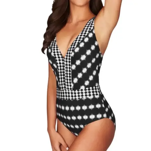 Sea Level Australia Black White Geometric One Piece Swimsuit Size 6