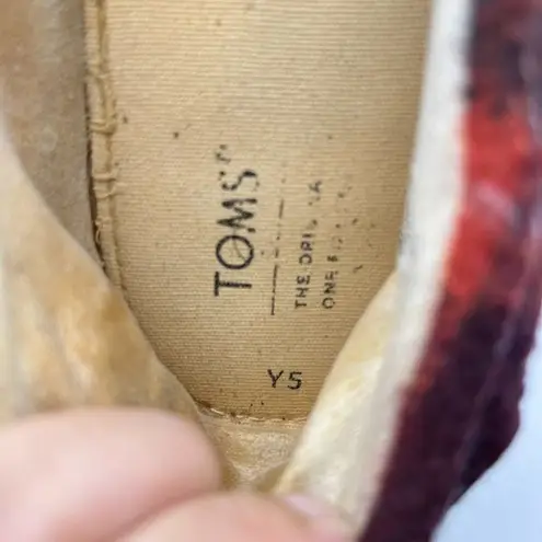 Toms  Belmont Red Black‎ Plaid Slip On Flat Limited Ed Youth Size 5 Womens Sz 6.5 - Image 6
