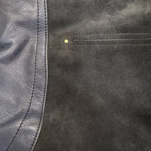 B Makowsky Timeless Giamma00 Blue Suede Leather Hobo Shoulder Handbag Purse