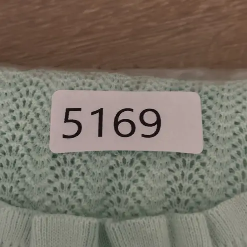 J. Crew Sweater Womens Medium Green Open Knit Fairy Bohemian Preppy Feminine