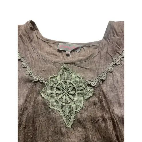 Pretty Angel tunic top lace accents sz Small