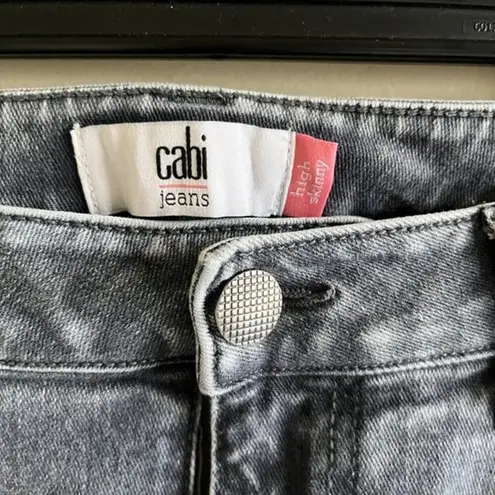 CAbi  High Skinny Jeans #3939 Womens Size‎ 6 Distressed Gray Denim Pants