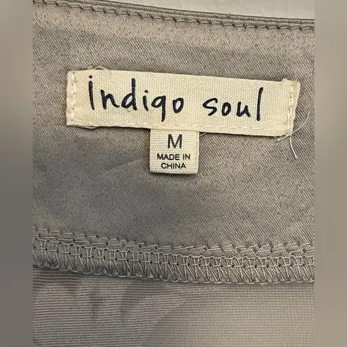 Indigo Soul Velvet Burnout Tunic Top Taupe Embellished Boho Holiday Festival