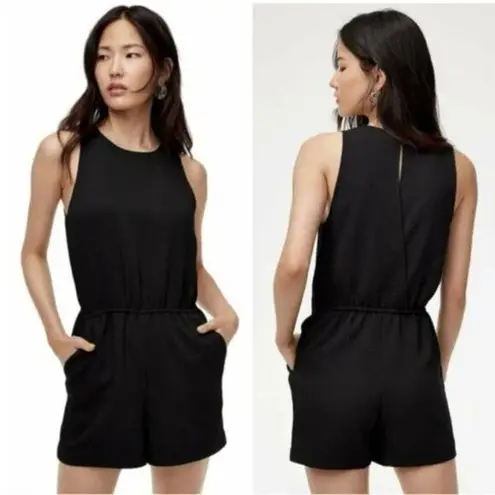 Wilfred romper Aritzia Rive beige black With pockets Size M