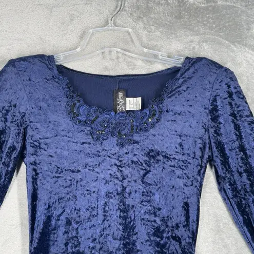 All that jazz Dress Womens Small Blue Crush Velvet Mini Dress Party Formal Y2K