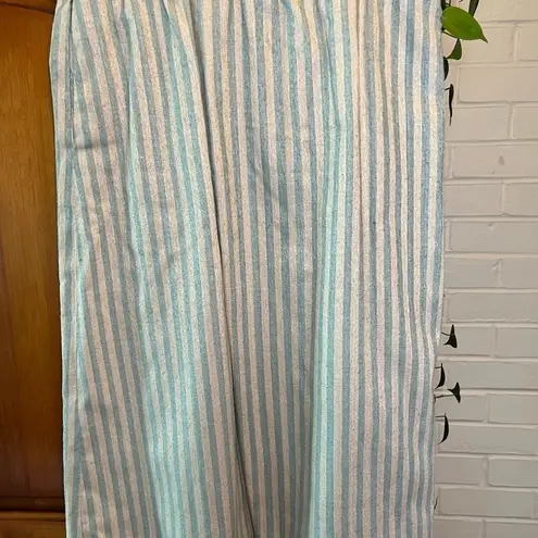 Vintage Brownstone Studio 2 piece 90s skirt business suit 100% silk size 8 P Blue