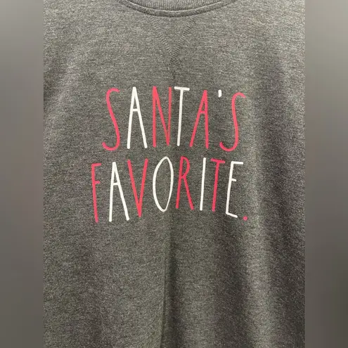 Rae Dunn Grey “ Santa’s Favorite “ Long Sleeve Small