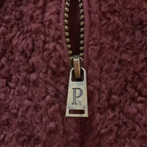 Pendleton womens medium red burgundy zip up jacket schaket warm cozy fall plaid