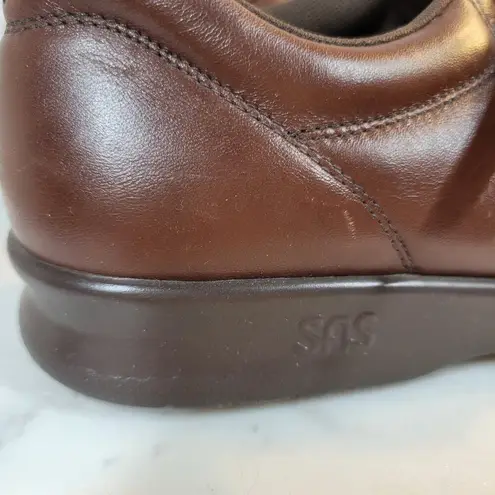 SAS Free Time Teak Womens Shoe 9W Brown Leather Lace Up Walking Tripad Comfort Size 9