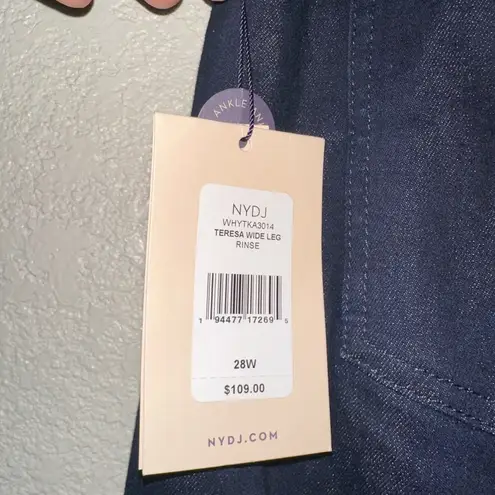 NYDJ Teresa Wide Leg Ankle Jeans In Plus Size 28 NWT RINSE IN COLOR