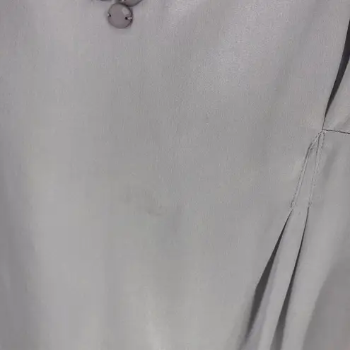 Rebecca Taylor Grey Silk Embellished Beaded Bib Collar Y2K Mini Dress