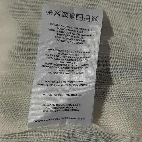 Faithfull the Brand Faithful The Brand La Pineta Dress Women 12 White Black 100% Linen Short Cut Out