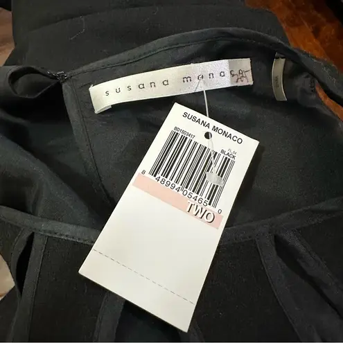 Susana Monaco NWT Vintage Wool Fit and Flare Mini Dress Black Size 2