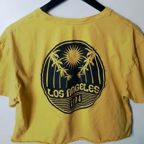 Rush Oversized Cold California Los Angeles T Shirt Palm Tree Raw Hem Large L