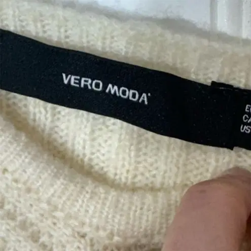 VERO MODA cream knit sweater tank top M chevron Y2K retro preppy chic