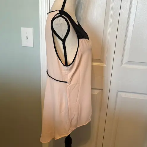 Soulmates pink and black velvet leopard sleeveless tank blouse size tag removed