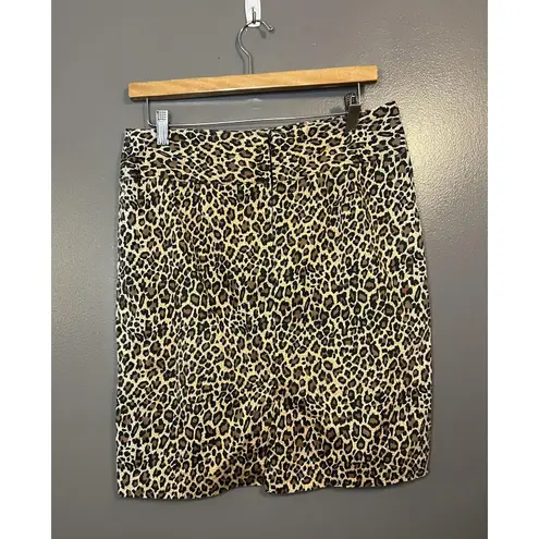 Marianne Skirt Womens 10 Leopard Print Animal Pencil Stretch Made in USA Brown