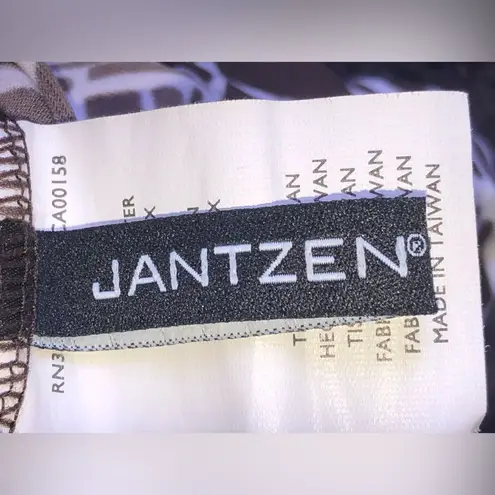 Jantzen Brown and White Midi swim or casual Dress V-Neck NWOT
