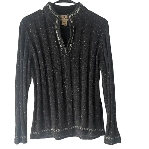 Woolrich Women's Size Small Grey Speckled Half Zip Pullover Sweater