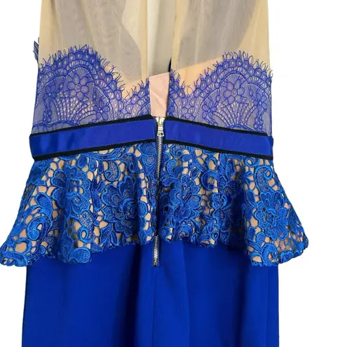 Three Floor Revolve West End Cobalt Blue and Rose Nude Dress NWT