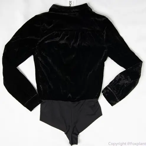 L'Agence NEW Marcella black Velvet Bodysuit, size S/P