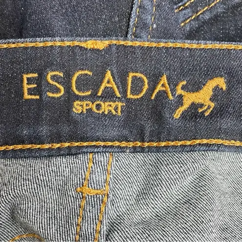 Escada Sport Straight Leg Jeans Dark Rinse Wash Size EU 42 | US 14 Designer Luxe Blue