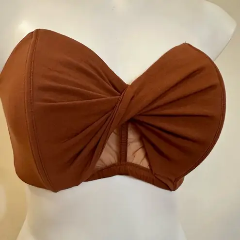 Savage x Fenty Aqua Hour Bandeau Bralette Brown Strapless Bra sz 16-18 1X