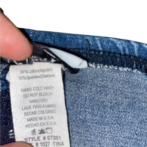 vintage 90s y2k denim jean tube top 70s vibe western cowgirl bustier Blue Size M