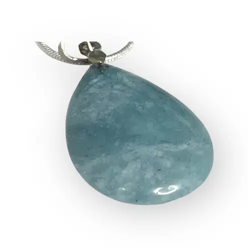 new Larimar âď¸ď¸ Crystal Briolette Teardrop Stone Necklace âď¸ď¸ Sterling Silver Blue