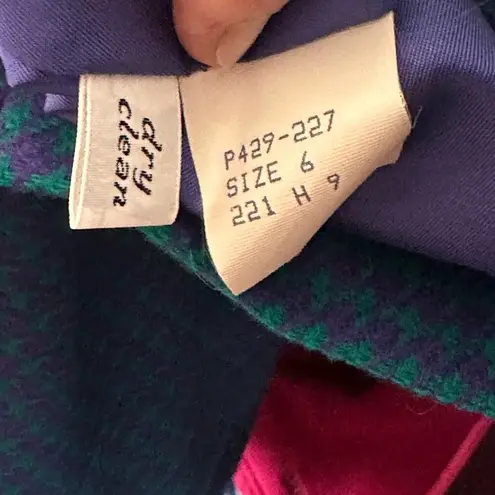 Pendleton Vintage Teal & Purple Houndstooth Wool Blazer